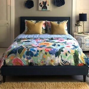 Anthropologie Colorful Floral Duvet Cover